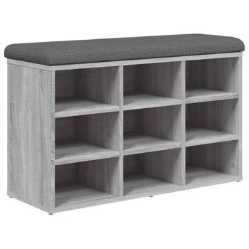 Vidaxl Banco Zapatero Madera De Ingeniería Gris Sonoma 82x32x50 Cm