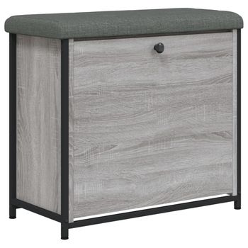 Vidaxl Banco Zapatero Con Cajón Abatible Gris Sonoma 62x32x56 Cm