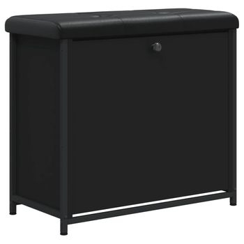 Vidaxl Banco Zapatero Con Cajón Abatible Negro 62x32x56 Cm