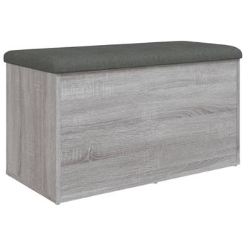 Vidaxl Banco Con Almacenaje Madera Ingeniería Gris Sonoma 82x42x45 Cm