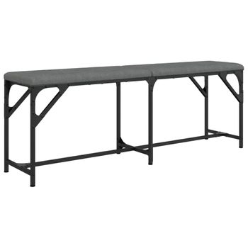 Vidaxl Banco De Comedor Acero Y Tela Gris Oscuro 124x32x45 Cm