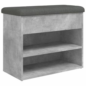 Vidaxl Banco Zapatero Madera De Ingeniería Gris Hormigón 62x32x50 Cm