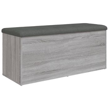 Vidaxl Banco Con Almacenaje Madera Ingeniería Gris Sonoma 102x42x45 Cm