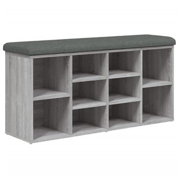 Vidaxl Banco Zapatero Madera De Ingeniería Gris Sonoma 102x32x50 Cm