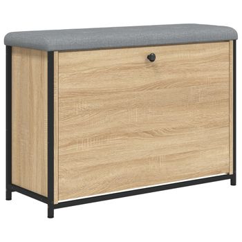 Vidaxl Banco Zapatero Con Cajón Abatible Roble Sonoma 82x32x56 Cm Marrón