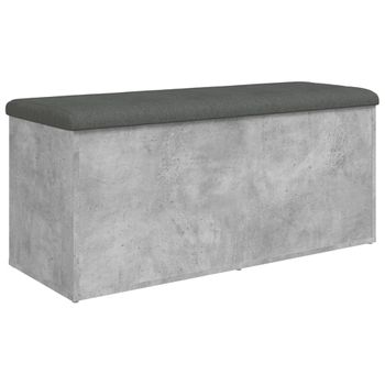 Vidaxl Banco Almacenaje Madera Ingeniería Gris Hormigón 102x42x45 Cm