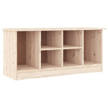 Vidaxl Banco Zapatero Alta Madera Maciza De Pino 100x35x45 Cm Marrón