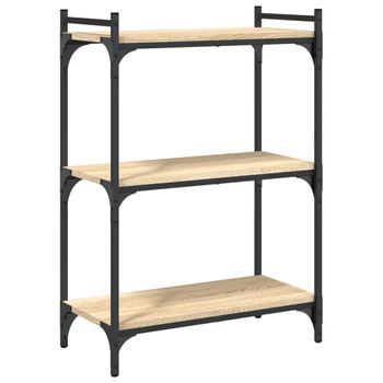 Vidaxl Librería 3 Estantes Madera Ingeniería Roble Sonoma 60x30x86 Cm Marrón