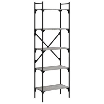 Vidaxl Librería De 5 Estantes Madera Gris Sonoma 56x31,5x174 Cm