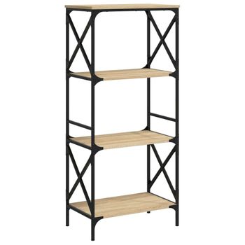 Vidaxl Librería 4 Estantes Madera Ingeniería Roble Sonoma 59x35x132 Cm Marrón