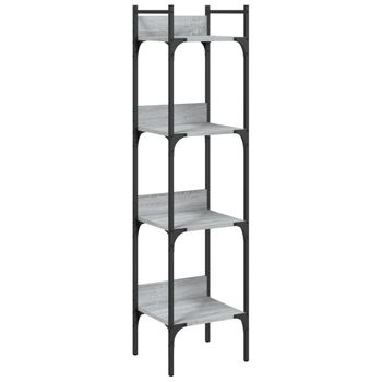 Vidaxl Librería De 4 Estantes Madera Gris Sonoma 35x30x138,5 Cm