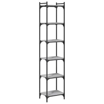 Vidaxl Librería 6 Estantes Madera Ingeniería Gris Sonoma 40x30x188 Cm