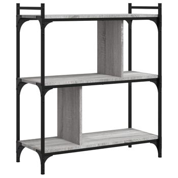 Vidaxl Librería 3 Estantes Madera Ingeniería Gris Sonoma 76x32x88 Cm