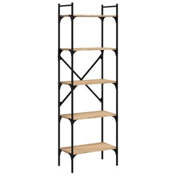 Vidaxl Librería De 5 Estantes Madera Roble Sonoma 56x31,5x174 Cm Marrón