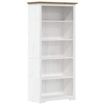 Vidaxl Librería Bodo 5 Estantes Madera Maciza Pino Marrón 80x38x180 Cm