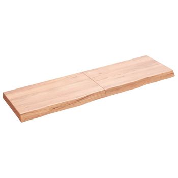 Vidaxl Estante Pared Madera Roble Tratada Marrón Claro 140x40x(2-6) Cm