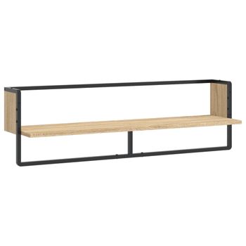 Vidaxl Estante De Pared Con Barra Roble Sonoma 100x25x30 Cm Marrón