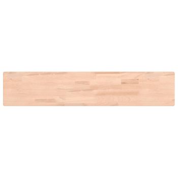 Vidaxl Estante De Pared Madera Maciza De Haya 100x20x4 Cm Marrón