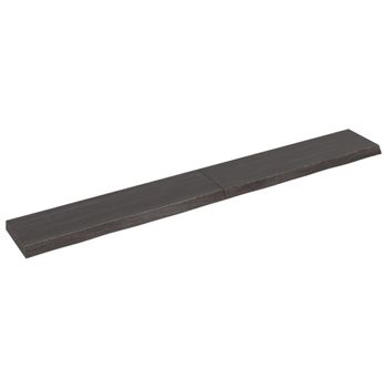 Vidaxl Estante Pared Madera Roble Tratada Marrón Oscuro 220x30x(2-6)cm