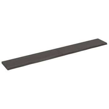 Vidaxl Estante Pared Madera Roble Tratada Marrón Oscuro 220x30x(2-4)cm