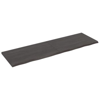 Vidaxl Estante Pared Madera Roble Tratada Marrón Oscuro 200x60x(2-4)cm