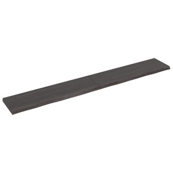 Vidaxl Estante Pared Madera Roble Tratada Marrón Oscuro 200x30x(2-4)cm