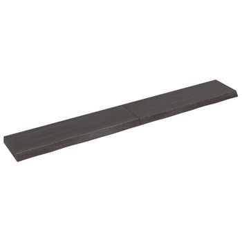 Vidaxl Estante Pared Madera Roble Tratada Marrón Oscuro 200x30x(2-6)cm