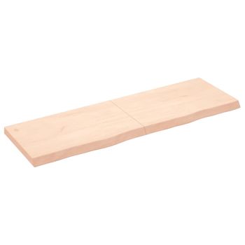 Vidaxl Estante De Pared Madera Maciza Roble Sin Tratar 160x50x(2-6) Cm Marrón