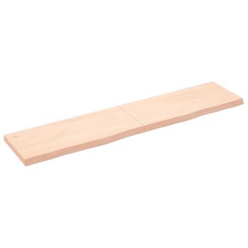 Vidaxl Estante De Pared Madera Maciza Roble Sin Tratar 180x40x(2-6) Cm Marrón