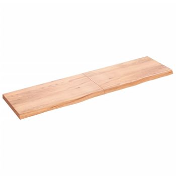 Vidaxl Estante Pared Madera Roble Tratada Marrón Claro 200x50x(2-6) Cm