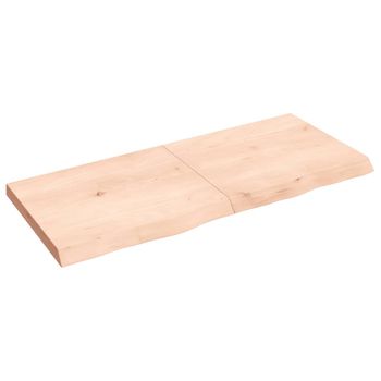 Vidaxl Estante De Pared Madera Maciza Roble Sin Tratar 140x60x(2-6) Cm Marrón