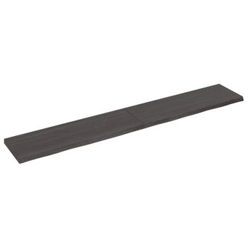 Vidaxl Estante Pared Madera Roble Tratada Marrón Oscuro 180x30x(2-4)cm