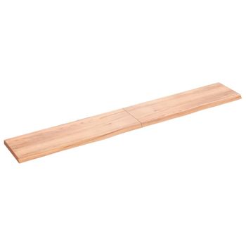 Vidaxl Estante Pared Madera Roble Tratada Marrón Claro 200x30x(2-4) Cm