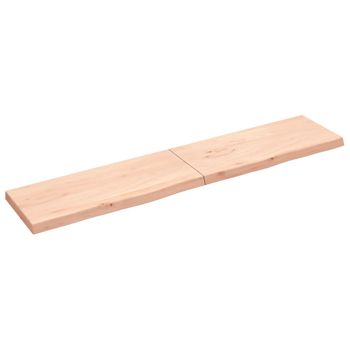 Vidaxl Estante De Pared Madera Maciza Roble Sin Tratar 200x40x(2-6) Cm Marrón