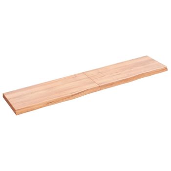 Vidaxl Estante Pared Madera Roble Tratada Marrón Claro 140x30x(2-4) Cm