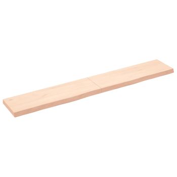 Vidaxl Estante De Pared Madera Maciza Roble Sin Tratar 180x30x(2-6) Cm Marrón