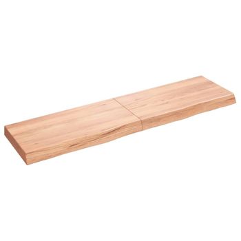 Vidaxl Estante Pared Madera Roble Tratada Marrón Claro 120x30x(2-6) Cm