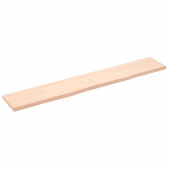 Vidaxl Estante De Pared Madera Maciza Roble Sin Tratar 180x30x(2-4) Cm Marrón