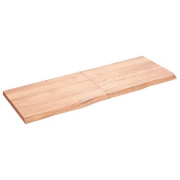 Vidaxl Estante Pared Madera Roble Tratada Marrón Claro 140x50x(2-4) Cm