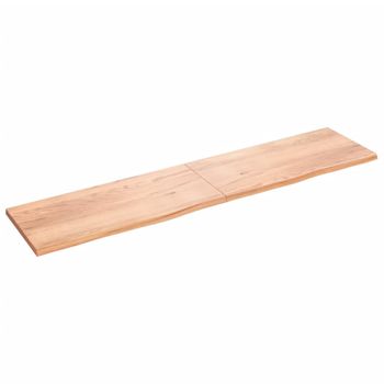 Vidaxl Estante Pared Madera Roble Tratada Marrón Claro 220x50x(2-4) Cm