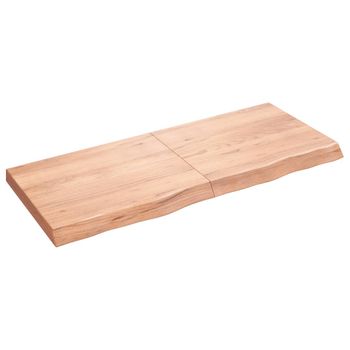 Vidaxl Estante Pared Madera Roble Tratada Marrón Claro 120x50x(2-6) Cm