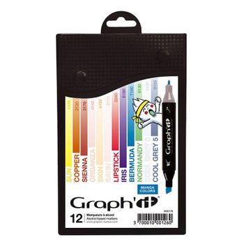 Juego De 12 Marcadores Graph'it - Colores Manga