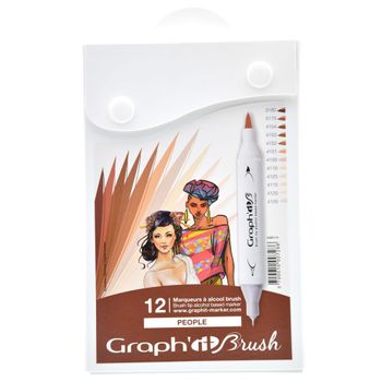 Juego De 12 Rotuladores Graph'it Brush & Extra Fine - People