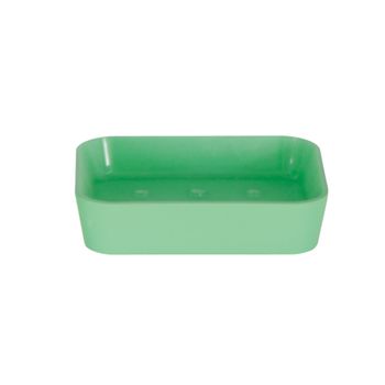 Jabonera Msv De Poliester/caucho En Color Verde 11,8 X 8,8 Z 2,7 Cm