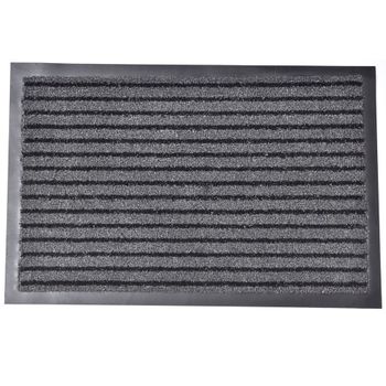 Felpudo Polipropileno/pvc Poliuretano Luance 40 X 0,8 X 66 Cm Gris/negro