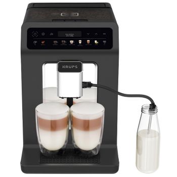 Cafetera superautomática Krups EA819E10, Negro-Gris, 1'7 L, Café