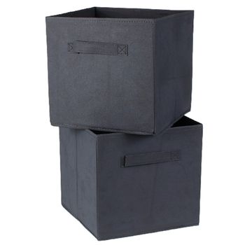 Caja De Almacenaje De Tela No Tejida 28 X 28 Cm - Pack De 2 - L 28  X A 28  X H 28  Cm