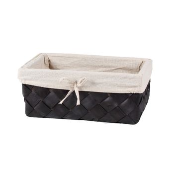 Cesta De Almacenamiento Abeto Tejida Grande - L 33  X A 22  X H 13  Cm - Marrón