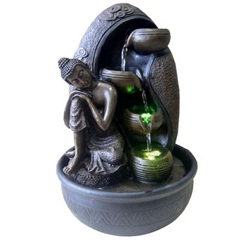 Fuente De Interior Buda Krishna Con Iluminación Led
