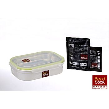 Contenedor En La Comida Rectangular De Calefacción Automática - Barocook - Capacidad: 1000 Ml | Práctico Y Ecológico | Compacto Y Luz | Plata | Trendyflair